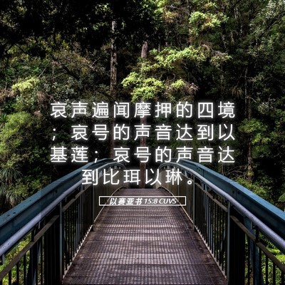 Picture 05 - 以 赛 亚 书 15:8 CUVS - 哀 声 遍 闻 摩 押 的 四 境 ； 哀 号 - Bible Verse Picture