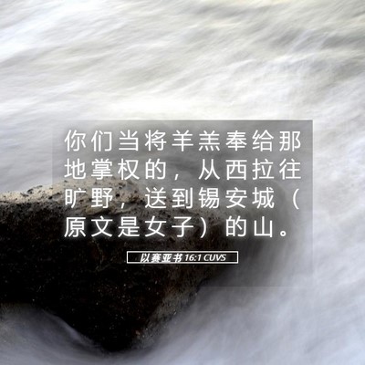 Picture 05 - 以 赛 亚 书 16:1 CUVS - 你 们 当 将 羊 羔 奉 给 那 地 掌 权 - Bible Verse Picture