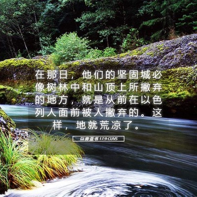 Picture 05 - 以 赛 亚 书 17:9 CUVS - 在 那 日 ， 他 们 的 坚 固 城 必 像 - Bible Verse Picture