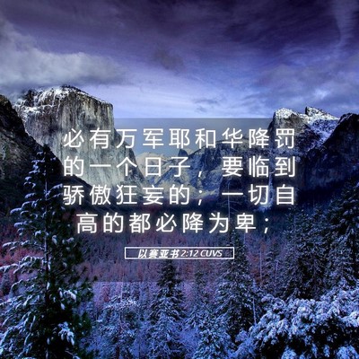 Picture 05 - 以 赛 亚 书 2:12 CUVS - 必 有 万 军 耶 和 华 降 罚 的 一 个 - Bible Verse Picture