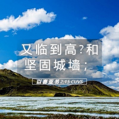 Picture 05 - 以 赛 亚 书 2:15 CUVS - 又 临 到 高 ? 和 坚 固 城 墙 - Bible Verse Picture
