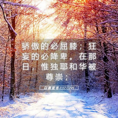 Picture 05 - 以 赛 亚 书 2:17 CUVS - 骄 傲 的 必 屈 膝 ； 狂 妄 的 必 降 - Bible Verse Picture