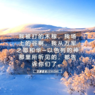 Picture 05 - 以 赛 亚 书 21:10 CUVS - 我 被 打 的 禾 稼 ， 我 场 上 的 谷 - Bible Verse Picture