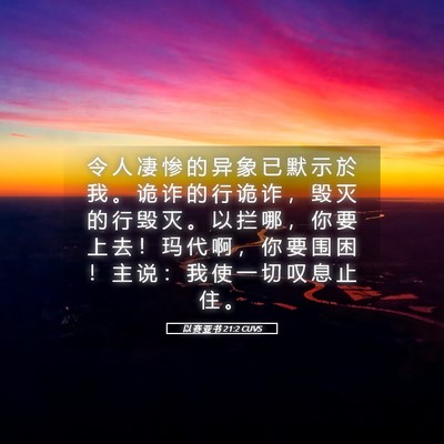 Picture 05 - 以 赛 亚 书 21:2 CUVS - 令 人 凄 惨 的 异 象 已 默 示 於 我 - Bible Verse Picture