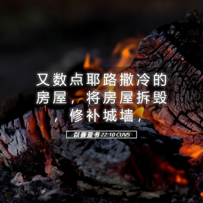 Picture 05 - 以 赛 亚 书 22:10 CUVS - 又 数 点 耶 路 撒 冷 的 房 屋 ， 将 - Bible Verse Picture