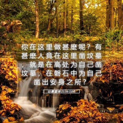 Picture 05 - 以 赛 亚 书 22:16 CUVS - 你 在 这 里 做 甚 麽 呢 ？ 有 甚 麽 - Bible Verse Picture