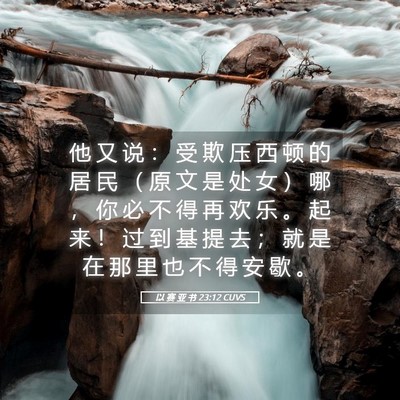 Picture 05 - 以 赛 亚 书 23:12 CUVS - 他 又 说 ： 受 欺 压 西 顿 的 居 民 - Bible Verse Picture