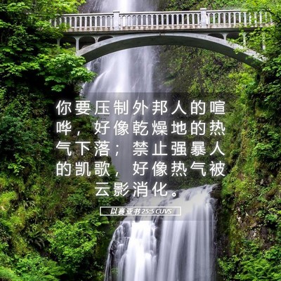 Picture 05 - 以 赛 亚 书 25:5 CUVS - 你 要 压 制 外 邦 人 的 喧 哗 ， 好 - Bible Verse Picture