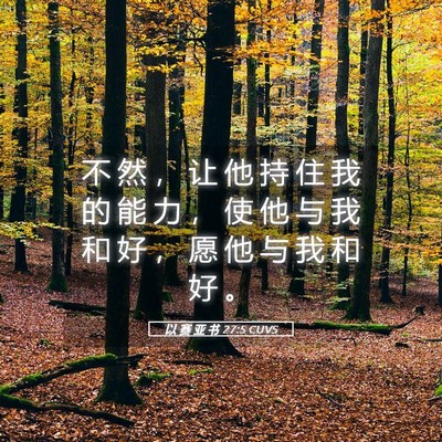 Picture 05 - 以 赛 亚 书 27:5 CUVS - 不 然 ， 让 他 持 住 我 的 能 力 ， - Bible Verse Picture