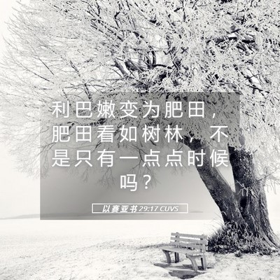 Picture 05 - 以 赛 亚 书 29:17 CUVS - 利 巴 嫩 变 为 肥 田 ， 肥 田 看 如 - Bible Verse Picture