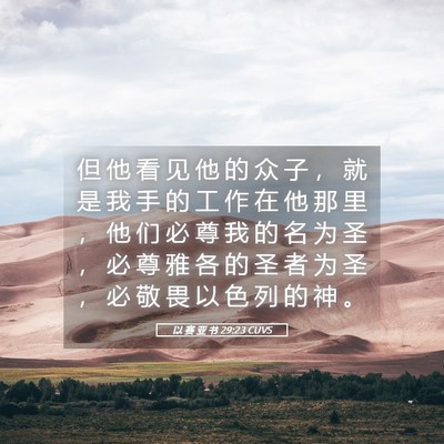 Picture 05 - 以 赛 亚 书 29:23 CUVS - 但 他 看 见 他 的 众 子 ， 就 是 我 - Bible Verse Picture
