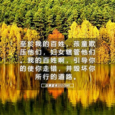 Picture 05 - 以 赛 亚 书 3:12 CUVS - 至 於 我 的 百 姓 ， 孩 童 欺 压 他 - Bible Verse Picture
