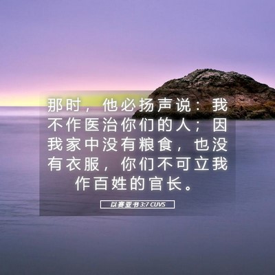 Picture 05 - 以 赛 亚 书 3:7 CUVS - 那 时 ， 他 必 扬 声 说 ： 我 不 作 - Bible Verse Picture