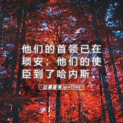 Picture 05 - 以 赛 亚 书 30:4 CUVS - 他 们 的 首 领 已 在 琐 安 ； 他 们 - Bible Verse Picture