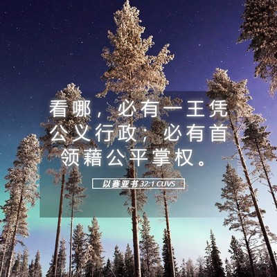 Picture 05 - 以 赛 亚 书 32:1 CUVS - 看 哪 ， 必 有 一 王 凭 公 义 行 政 - Bible Verse Picture