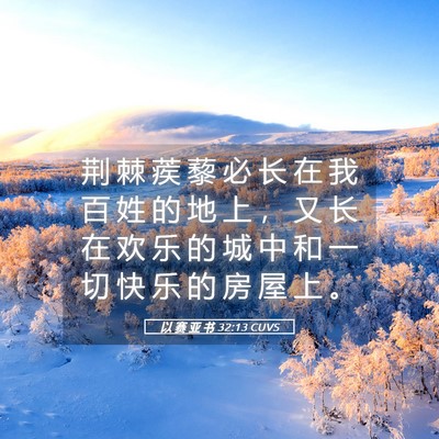 Picture 05 - 以 赛 亚 书 32:13 CUVS - 荆 棘 蒺 藜 必 长 在 我 百 姓 的 地 - Bible Verse Picture