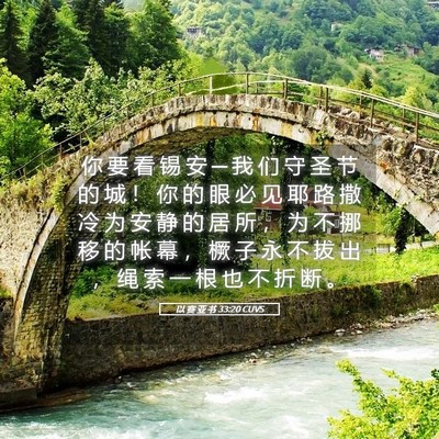 Picture 05 - 以 赛 亚 书 33:20 CUVS - 你 要 看 锡 安 ─ 我 们 守 圣 节 的 - Bible Verse Picture