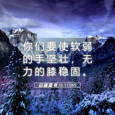 Picture 05 - 以 赛 亚 书 35:3 CUVS - 你 们 要 使 软 弱 的 手 坚 壮 ， 无 - Bible Verse Picture