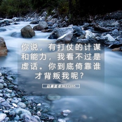 Picture 05 - 以 赛 亚 书 36:5 CUVS - 你 说 ， 有 打 仗 的 计 谋 和 能 力 - Bible Verse Picture