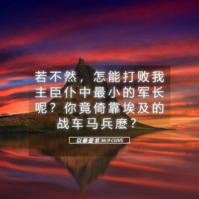 Picture 05 - 以 赛 亚 书 36:9 CUVS - 若 不 然 ， 怎 能 打 败 我 主 臣 仆 - Bible Verse Picture