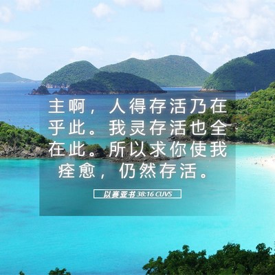 Picture 05 - 以 赛 亚 书 38:16 CUVS - 主 啊 ， 人 得 存 活 乃 在 乎 此 。 - Bible Verse Picture