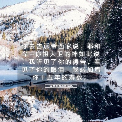 Picture 05 - 以 赛 亚 书 38:5 CUVS - 你 去 告 诉 希 西 家 说 ， 耶 和 华 - Bible Verse Picture