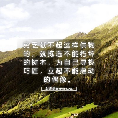 Picture 05 - 以 赛 亚 书 40:20 CUVS - 穷 乏 献 不 起 这 样 供 物 的 ， 就 - Bible Verse Picture