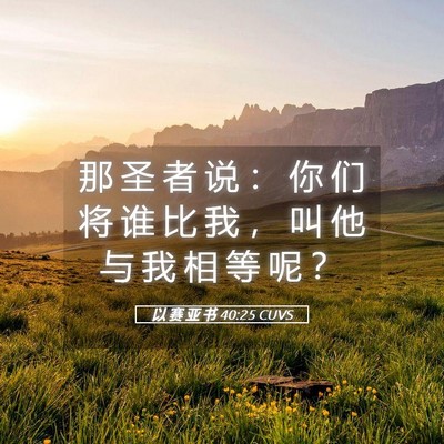 Picture 05 - 以 赛 亚 书 40:25 CUVS - 那 圣 者 说 ： 你 们 将 谁 比 我 ， - Bible Verse Picture