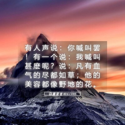Picture 05 - 以 赛 亚 书 40:6 CUVS - 有 人 声 说 ： 你 喊 叫 罢 ！ 有 一 - Bible Verse Picture