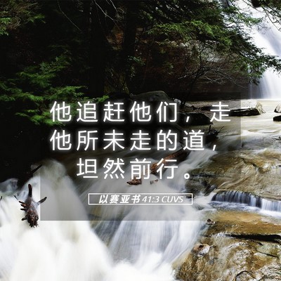 Picture 05 - 以 赛 亚 书 41:3 CUVS - 他 追 赶 他 们 ， 走 他 所 未 走 的 - Bible Verse Picture