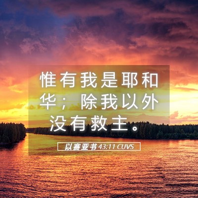 Picture 05 - 以 赛 亚 书 43:11 CUVS - 惟 有 我 是 耶 和 华 ； 除 我 以 外 - Bible Verse Picture