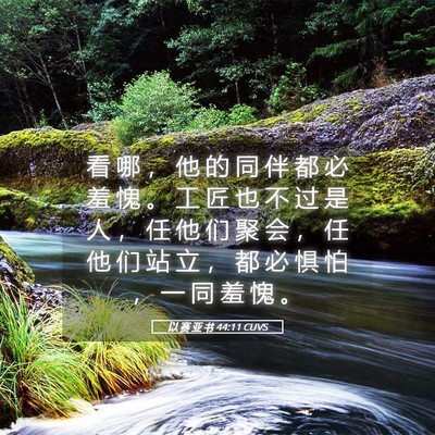 Picture 05 - 以 赛 亚 书 44:11 CUVS - 看 哪 ， 他 的 同 伴 都 必 羞 愧 。 - Bible Verse Picture