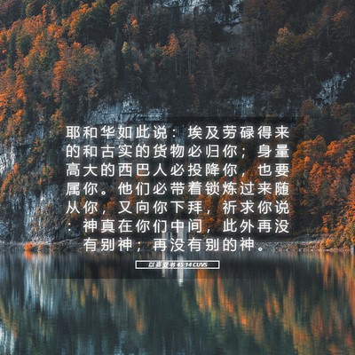 Picture 05 - 以 赛 亚 书 45:14 CUVS - 耶 和 华 如 此 说 ： 埃 及 劳 碌 得 - Bible Verse Picture