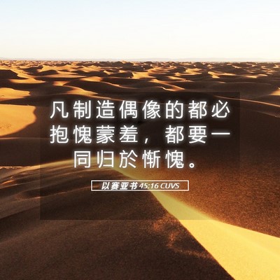 Picture 05 - 以 赛 亚 书 45:16 CUVS - 凡 制 造 偶 像 的 都 必 抱 愧 蒙 羞 - Bible Verse Picture