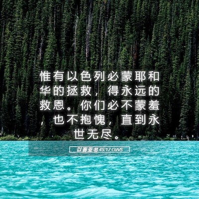 Picture 05 - 以 赛 亚 书 45:17 CUVS - 惟 有 以 色 列 必 蒙 耶 和 华 的 拯 - Bible Verse Picture