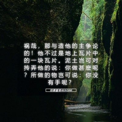 Picture 05 - 以 赛 亚 书 45:9 CUVS - 祸 哉 ， 那 与 造 他 的 主 争 论 的 - Bible Verse Picture