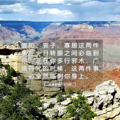 Picture 05 - 以 赛 亚 书 47:9 CUVS - 哪 知 ， 丧 子 、 寡 居 这 两 件 事 - Bible Verse Picture