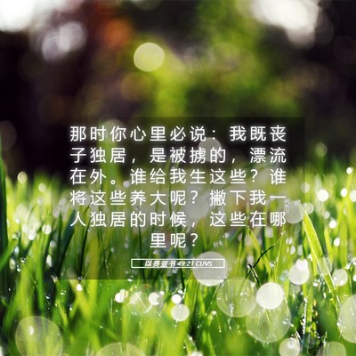 Picture 05 - 以 赛 亚 书 49:21 CUVS - 那 时 你 心 里 必 说 ： 我 既 丧 子 - Bible Verse Picture