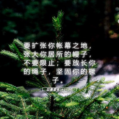 Picture 05 - 以 赛 亚 书 54:2 CUVS - 要 扩 张 你 帐 幕 之 地 ， 张 大 你 - Bible Verse Picture