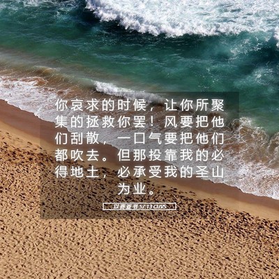 Picture 05 - 以 赛 亚 书 57:13 CUVS - 你 哀 求 的 时 候 ， 让 你 所 聚 集 - Bible Verse Picture