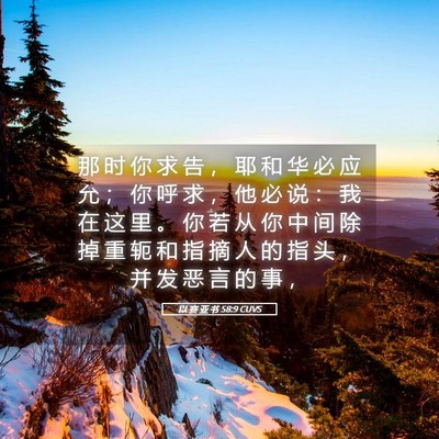 Picture 05 - 以 赛 亚 书 58:9 CUVS - 那 时 你 求 告 ， 耶 和 华 必 应 允 - Bible Verse Picture