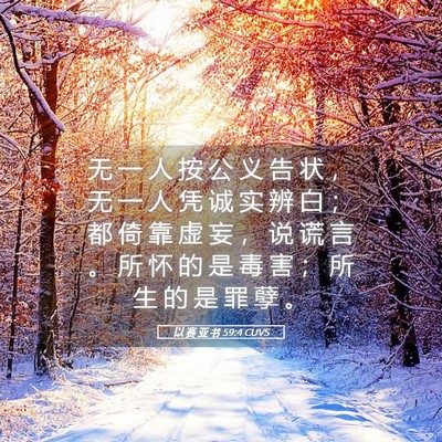 Picture 05 - 以 赛 亚 书 59:4 CUVS - 无 一 人 按 公 义 告 状 ， 无 一 人 - Bible Verse Picture
