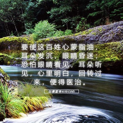 Picture 05 - 以 赛 亚 书 6:10 CUVS - 要 使 这 百 姓 心 蒙 脂 油 ， 耳 朵 - Bible Verse Picture