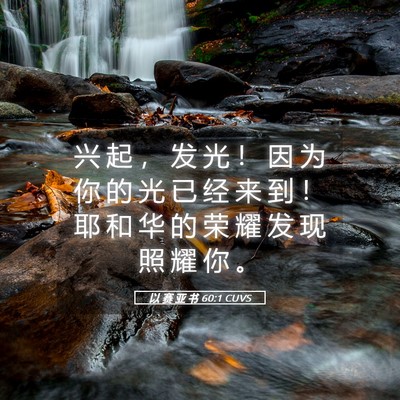 Picture 05 - 以 赛 亚 书 60:1 CUVS - 兴 起 ， 发 光 ！ 因 为 你 的 光 已 - Bible Verse Picture