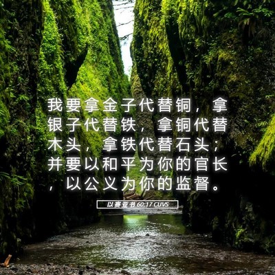 Picture 05 - 以 赛 亚 书 60:17 CUVS - 我 要 拿 金 子 代 替 铜 ， 拿 银 子 - Bible Verse Picture