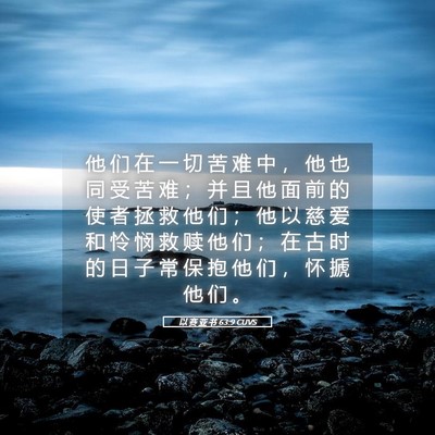 Picture 05 - 以 赛 亚 书 63:9 CUVS - 他 们 在 一 切 苦 难 中 ， 他 也 同 - Bible Verse Picture