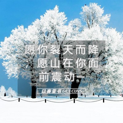 Picture 05 - 以 赛 亚 书 64:1 CUVS - 愿 你 裂 天 而 降 ； 愿 山 在 你 面 - Bible Verse Picture