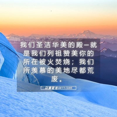Picture 05 - 以 赛 亚 书 64:11 CUVS - 我 们 圣 洁 华 美 的 殿 ─ 就 是 我 - Bible Verse Picture