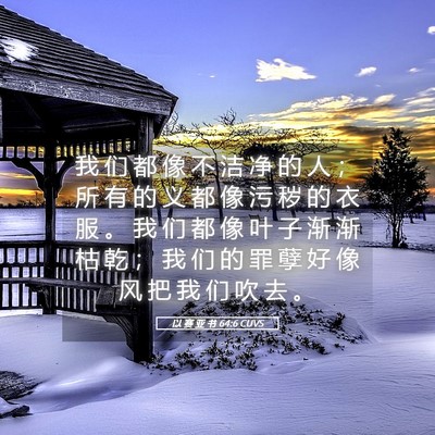 Picture 05 - 以 赛 亚 书 64:6 CUVS - 我 们 都 像 不 洁 净 的 人 ； 所 有 - Bible Verse Picture