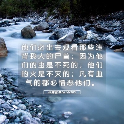 Picture 05 - 以 赛 亚 书 66:24 CUVS - 他 们 必 出 去 观 看 那 些 违 背 我 - Bible Verse Picture